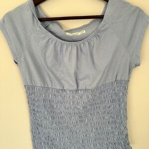 Abercrombie Kids Light Blue Smocked Cap Sleeve Top — Girls Size 17/18